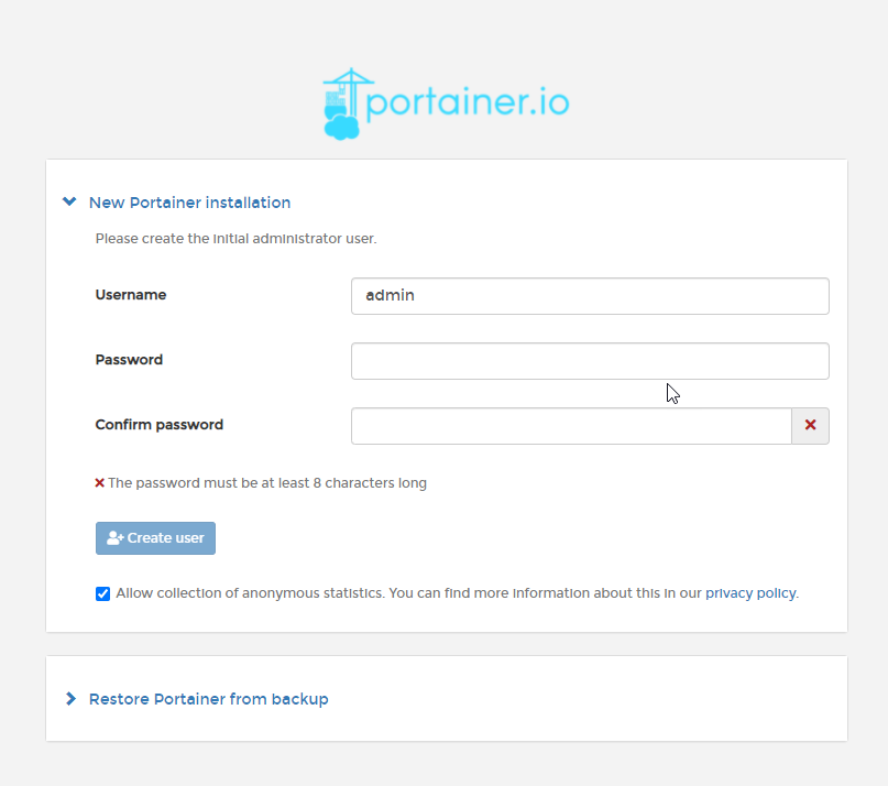 portainer web console