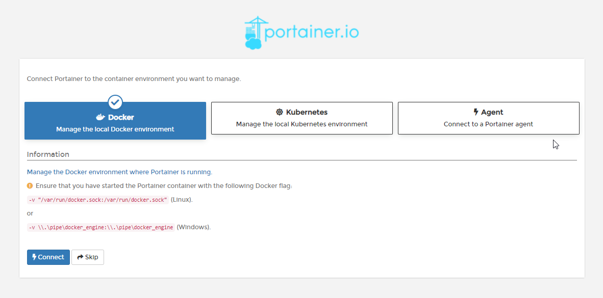 portainer setting