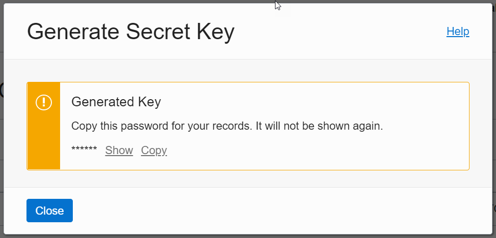 secret key oci