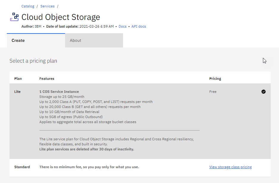 ibm free object storage