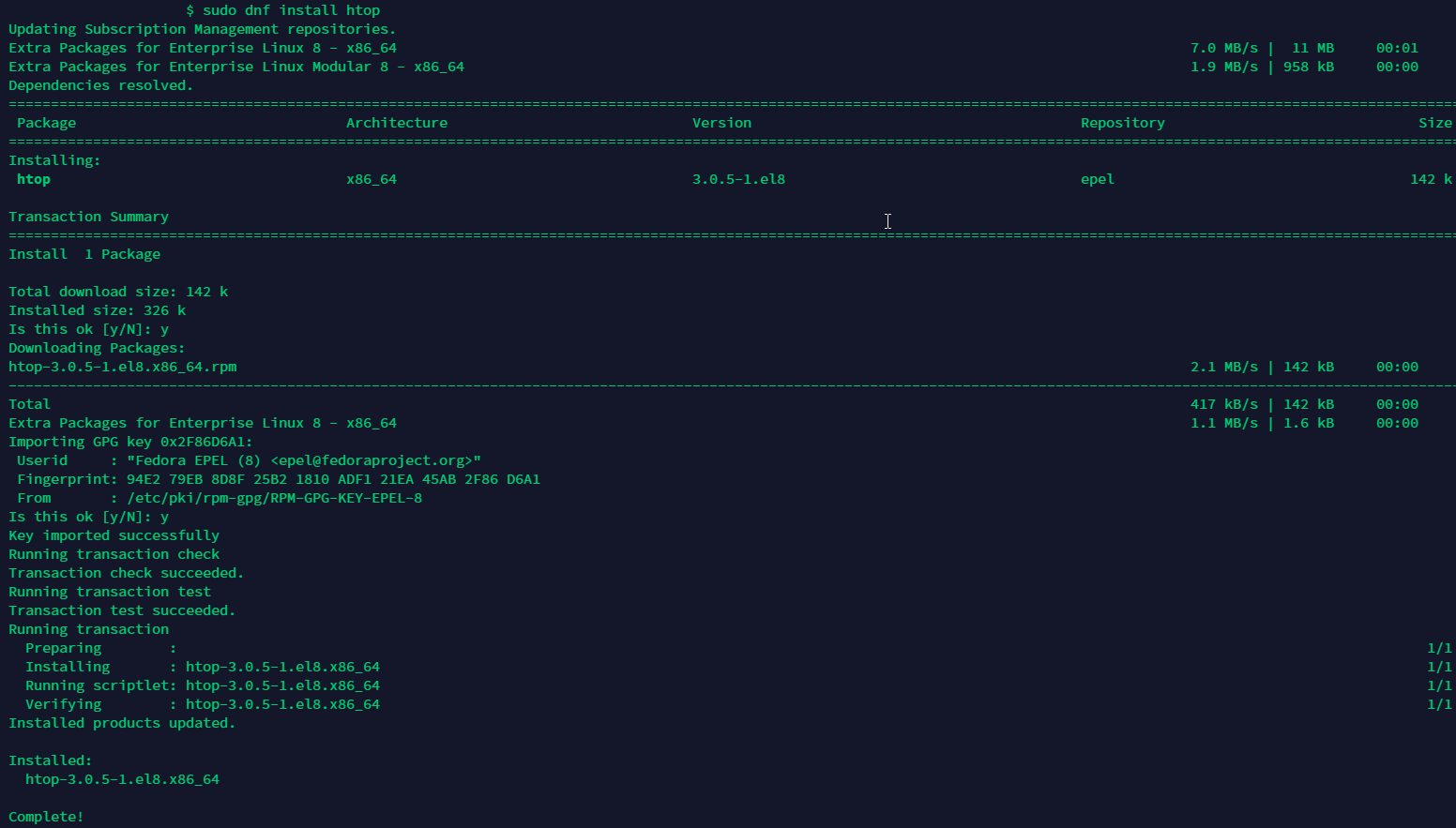 install htop rhel