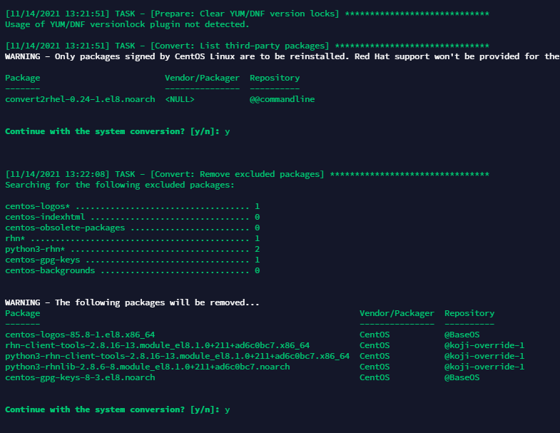 proses migrasi centos 8 ke rhel 8