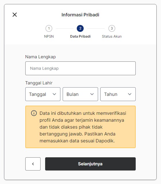 permohonan akun belajar id